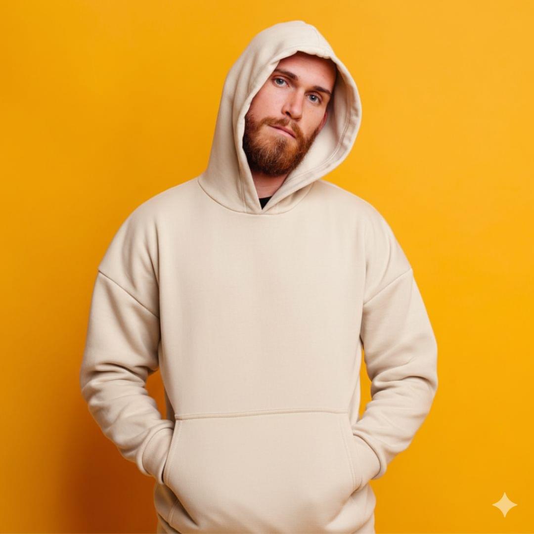 buy beige loose fit hoodie for men flexn streetwear india