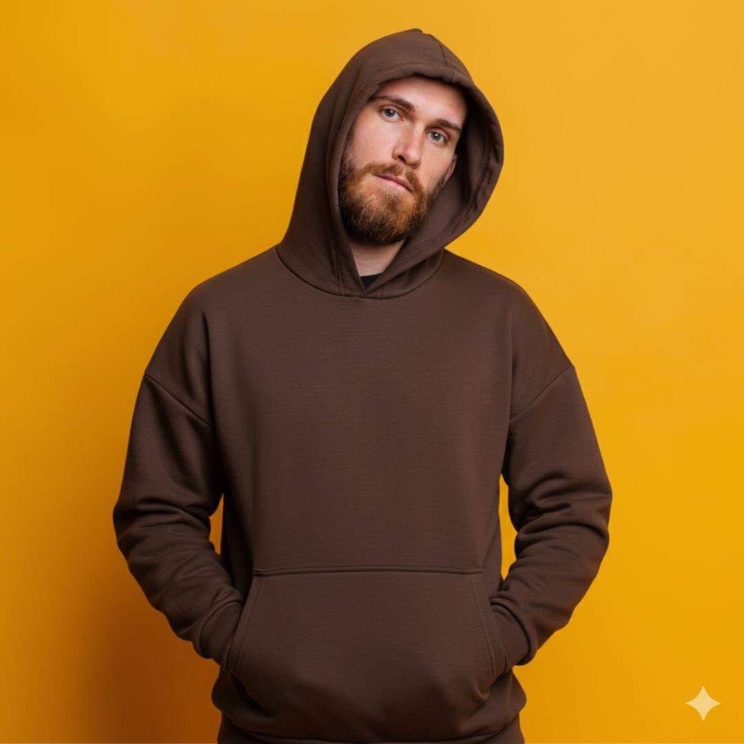 buy brown loose fit hoodie for men flexn streetwear india