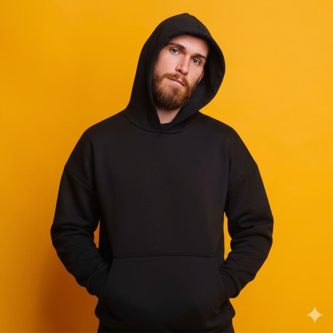 buy black loose fit hoodie for men flexn streetwear india
